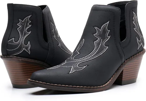 Miniatura 6 de Blikcon Botas vaqueras bordadas occidentales para mujer