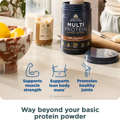 Miniatura 2 de Ancient Nutrition Polvo a base de animales multiproteínas, 0.86 onzas de proteína, suero alimentado con hierba, caldo de huesos, péptidos