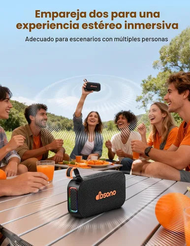Miniatura 4 de Altavoz Bluetooth estéreo de 20 W sonido fuerte: tiempo de reproducción de 30 horas, resistente al agua IPX5, altavoces inalámbricos portátiles
