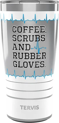 Tervis Traveler Nurse Life - Vaso de viaje con triple aislamiento para café, exfoliantes y guantes de goma, mantiene las bebidas frías y calientes,