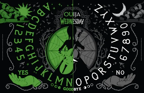Miniatura 3 de Ouija: Miércoles Inspirado en la popular serie original Miércoles Juego de mesa clásico coleccionable Ouija Juego y mercancía con licencia
