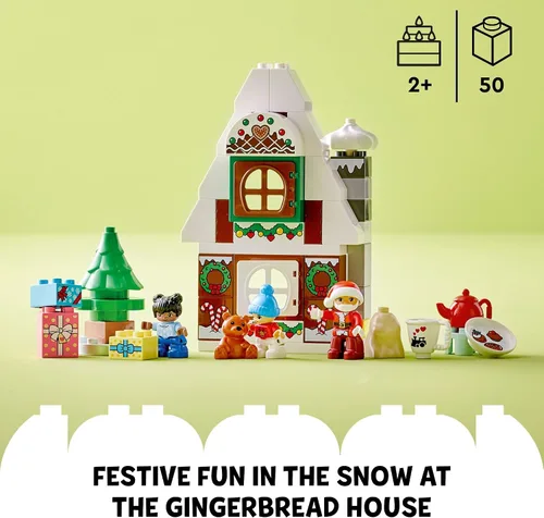 Miniatura 2 de LEGO DUPLO - Juego de construcción de casa de jengibre de Papá Noel, juguete de Navidad para niños y niñas de 2 años, incluye figura de Papá Noel