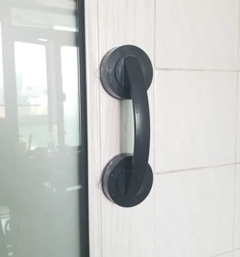 WANLIAN - Potente manija de puerta de espejo de cristal con ventosa, pasamanos de pared con ventosa para refrigerador, cajón de nevera, manija de