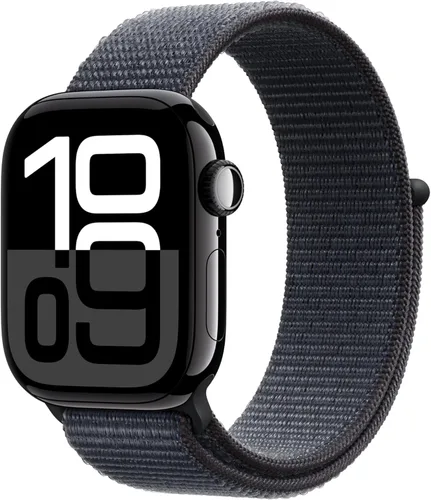 Miniatura 21 de Apple Watch Series 10 [GPS 42 mm] Smartwatch con caja de aluminio negro brillante y correa deportiva negra - M/L. Rastreador de fitness, aplicación