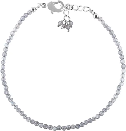 Miniatura 74 de Natural Gemstone Micro Round Beads Dainty Choker Bangle Bracelet, Handmade Jewelry for Women, Healing Chakra Crystals Silver Plated Chain 8 inch
