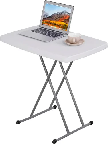 Miniatura 4 de F2C Mesa plegable de 30 pulgadas, mesa personal multifuncional, altura portátil y ajustable para bandejas de TV, laptop, costura, ideal
