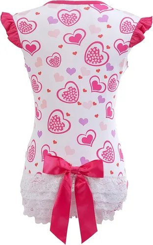 Miniatura 7 de Littleforbig Mameluco de algodón con estampado de corazones de princesa