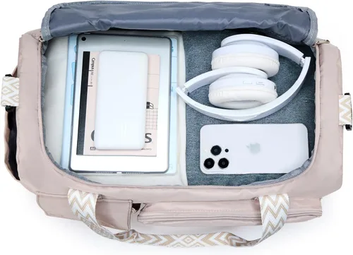 Miniatura 352 de Pequeña bolsa de gimnasio para mujer, bolsa de viaje con compartimento para zapatos