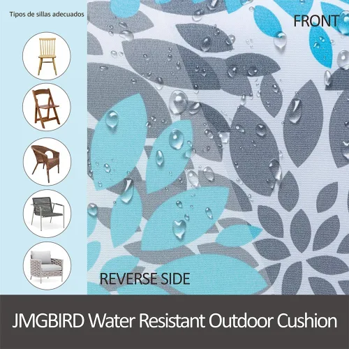 Miniatura 6 de JMGBird Juego de cojines para sillas de exterior, cojines de asiento resistentes al agua de 22 x 22 pulgadas con lazos, cojines de exterior