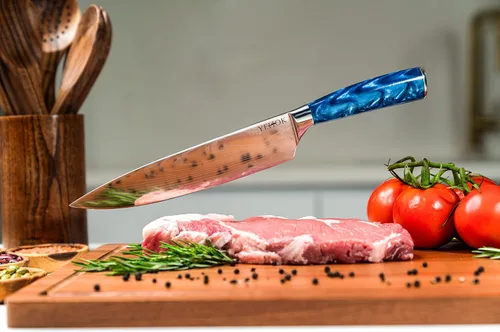 Miniatura 7 de Cuchillo de chef Cuchillo de cocina profesional de 8 pulgadas Acero inoxidable alemán de alto carbono Hoja ultra afilada y mango ergonómico