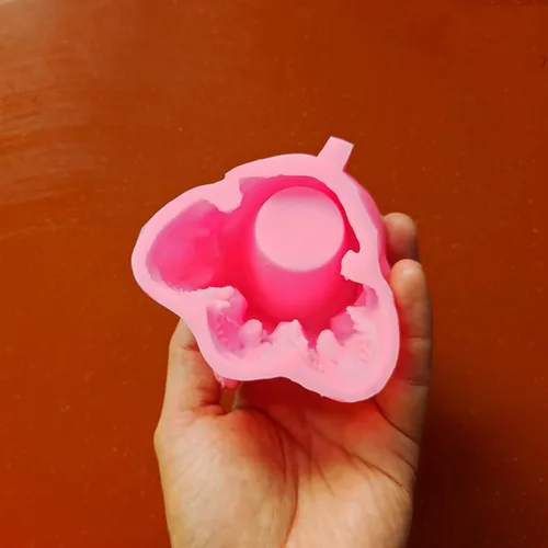 Miniatura 5 de Molde de silicona para macetas suculentas con calavera superpuesta, florero, molde de cemento, yeso, resina epoxi, cepillo, portavelas, molde