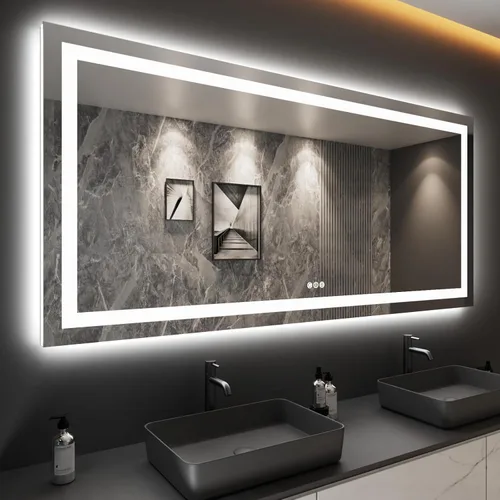 Miniatura 43 de LOAAO Espejo de Baño LED de 40"X32" con Luces, Antivaho, Regulable, Retroiluminación RGB + Iluminación Frontal, Espejo de Tocador de Baño