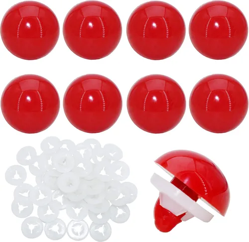 Miniatura 4 de Thalinfayi - 60 ojos de seguridad y arandelas seguras para ganchillo Amigurumi - Ojos de seguridad de plástico grandes de 0.945 in, ojos de Rojo