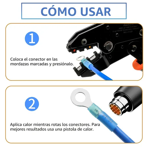 Miniatura 6 de 90 piezas de conectores de cables termorretráctiles eléctricos - Kit de Oiojuct para alambres marinos y automotrices, surtido de terminales