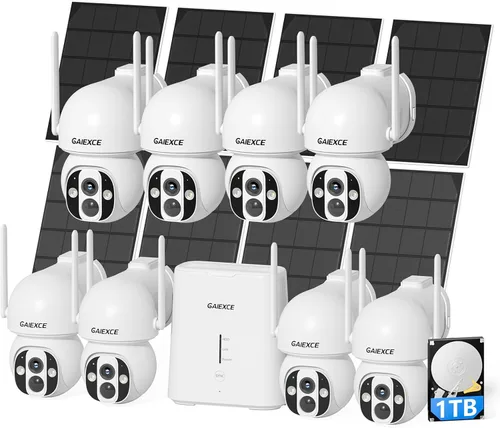 Miniatura 11 de Cámaras solares inalámbricas para exteriores, sin suscripción, ampliables a 10CH, kit de 4 cámaras, sistema de cámaras de seguridad para el hogar