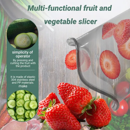Miniatura 5 de Fresa Cortadora Multifuncional Frutas y Vegetales Cortador de Acero Inoxidable Taza Rápida Ensalada