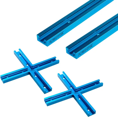 Miniatura 8 de POWERTEC 71669 Tope de pista en T redonda para piezas de trabajo circulares y en ángulo, bloque de parada de pista en T para carpintería, lijado