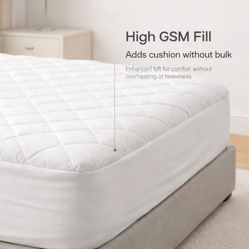 Miniatura 2 de Continental Bedding Harmony Collection - Protector de colchón acolchado 100% algodón superior de alto GSM, bolsillo profundo de hasta 18 pulgadas