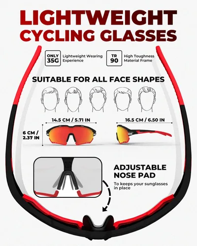 Miniatura 4 de VICTGOAL Cycling Glasses for Men Women with Polarized and Photochromic 2 Lenses Clear Road Bike Running Sports Sunglasses
