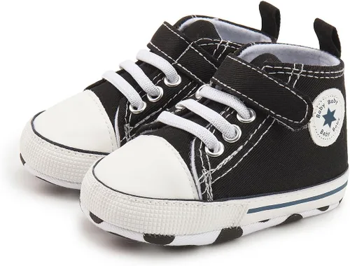 Miniatura 32 de KIDSUN zapatos deportivos altos hasta el tobillo para bebés, niños y niñas con suela antideslizante, suaves, para recién nacidos, zapatos