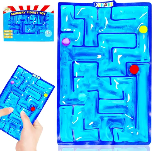 Juguete sensorial de laberinto Fidget, juguetes sensoriales rellenos de gel para niños y adultos, para aliviar el estrés y la ansiedad, con relleno
