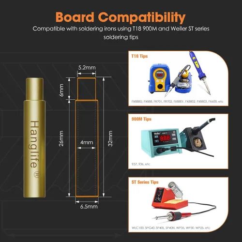 Miniatura 3 de Puntas de inserción termofijas para insertos roscados M2 M2.5 M3 M4 M5 M6 M8, puntas de soldadura compatibles con hierros Weller SP40NUS/Hakko