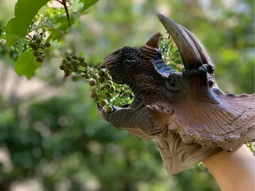 Miniatura 4 de Gemini&Genius Triceratops Marionetas de Mano de Dinosaurio Grandes de Goma Suave Realistas Divertidas y Aterradoras Cabeza de Dino Marionetas