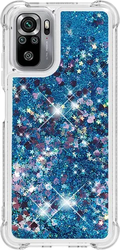 Miniatura 12 de Glitter Sparkle Moving Quicksand Flowing Cover para Xiaomi Redmi Note 10S Bling Liquid Clear Star Heart Silicona Bumper Funda transparente de goma a