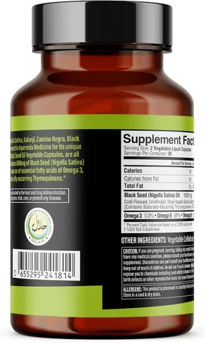 Miniatura 3 de Dr. HERBALIST Cápsulas de aceite de semilla negra de 1600 mg - Nigella Sativa con timoquinona (TQ) Apoya el bienestar inmunológico y respiratorio
