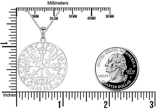 Miniatura 5 de Alphm Collar con colgante vikingo de plata esterlina S925 para hombres y mujeres, joyería de viaje para graduación, amistad, talismán, joyería
