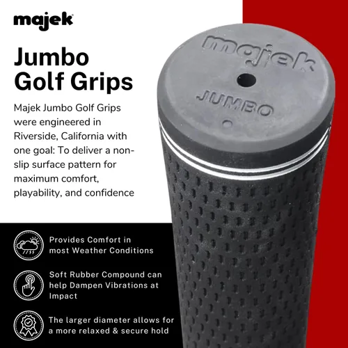 Miniatura 2 de 3 agarres de golf Majek Jumbo Size Tour Pro Velvet para hombre