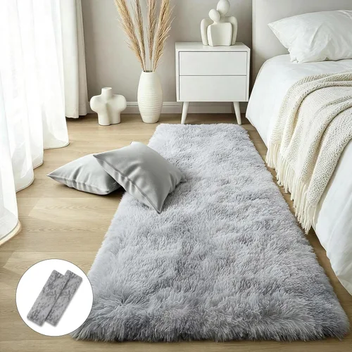 Miniatura 52 de KCHOWUA Alfombras Esponjosas y Peludas de Unicornio para Dormitorio de Niñas, 3x5 pies Lavable Antideslizante Alfombra de Área Shag Peluda para Sala