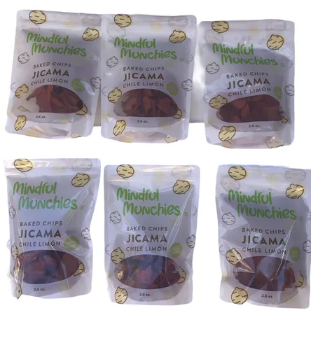 Miniatura 3 de Mindful Munchies Chips de JICAMA al horno de 2.6 onzas de limón de chile (Adobadas) saludable, vegano, crujiente y bajo en carbohidratos