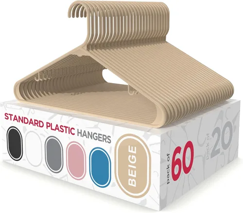 Miniatura 13 de Sharpty Perchas de Plástico Ganchos para Ropa para Vestimenta, Clóset, Abrigos y Camisas - Duraderas, Gruesas, Resistentes y que Ahorran Espacio