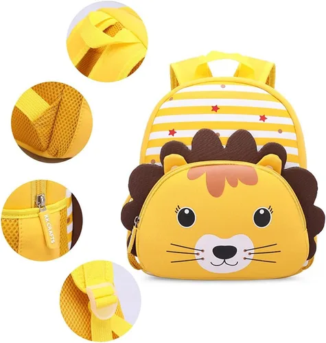 Miniatura 3 de Mochila impermeable para niños de 2 a 5 años para el jardín de niños mochila 3D de lindos dibujos animados de neopreno mochila de animales para niños