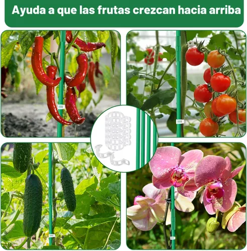 Miniatura 6 de Cludoo Juego de 94 estacas de jardín con 30 juegos de estacas de fibra de vidrio, soportes y accesorios, estacas de tomate de 4 pies, 5 pies, 6