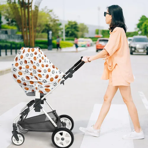 Miniatura 3 de Sweet Jojo Designs Tema deportivo niño bebé bebé cubierta de asiento de coche lactancia lactancia alta silla carrito de compras cochecito asiento