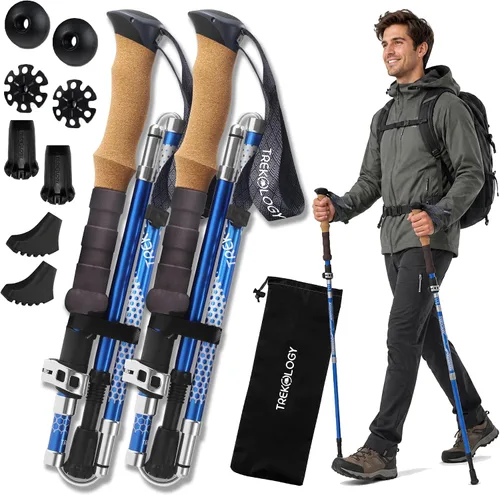 Miniatura 9 de Trekology Trek-Z - Bastones de senderismo y trekking plegables - Soporte de equilibrio para personas mayores, mujeres y hombres, 2 unidades por set