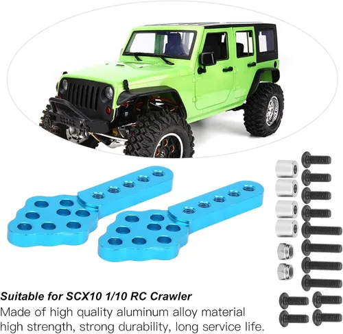 Miniatura 2 de Soporte de amortiguador RC, ángulo de altura ajustable, soporte de choque RC Crawler, 4 piezas de aleación de aluminio azul, para entusiastas de RC