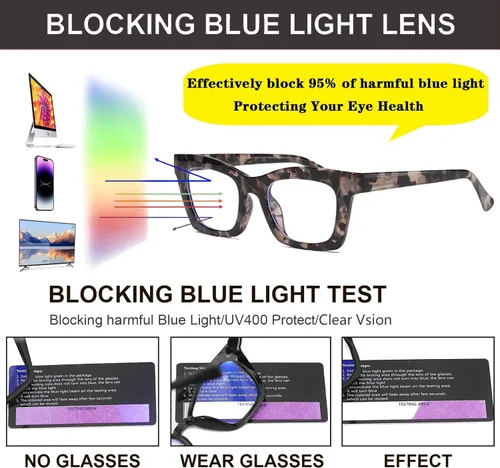 Miniatura 5 de Hubeye Lentes de lectura estilo Oprah para mujeres, gafas de lectura estilo stylis con bloqueo de luz azul y bisagra de resorte Gris y marrón.