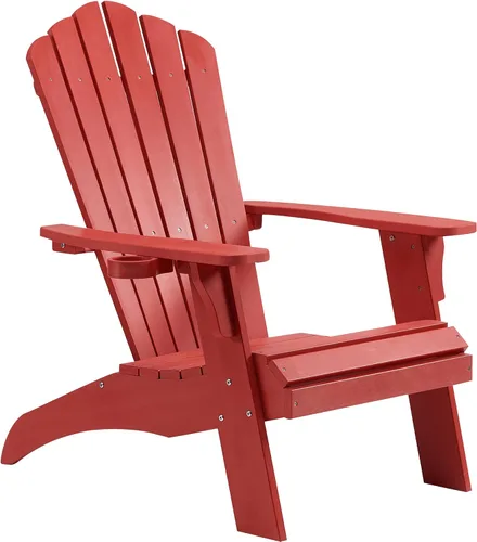 Miniatura 25 de Psilvam Silla Adirondack, silla para hoguera de madera de polietileno de gran tamaño con soporte para tazas, sillas de patio de soporte de 350 Blanco