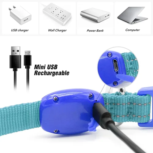 Miniatura 4 de Visinite Collares de perro iluminados para perros pequeños, collar de perro LED recargable con luz, collar de perro iluminado totalmente ajustable