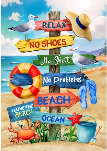 Miniatura 5 de Beach Life - Bandera náutica Adirondack para casa de verano, sillas de 28 x 40 pulgadas Briarwood Lane