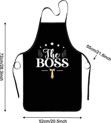 Miniatura 4 de Regalos del día del jefe para mujeres y hombres, delantales de The Boss & The Real Boss, regalos de boda para parejas, parrilla, cocina, horneado