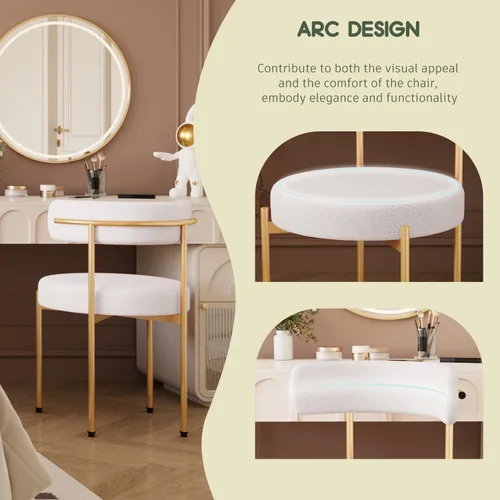 Miniatura 4 de Silla de escritorio sin ruedas, silla decorativa cómoda para sala de estar, comedor, dormitorio, oficina en casa, moderna de mediados de siglo