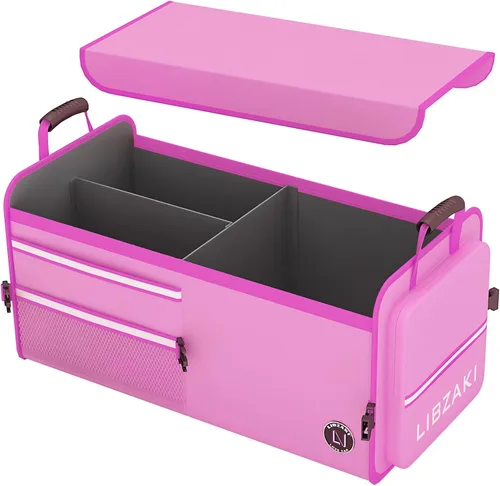 Miniatura 11 de LIBZAKI - Organizador de almacenamiento para maletero de automóvil, caja de almacenamiento plegable para auto, camión, SUV, color negro