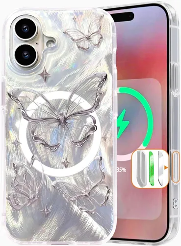 Miniatura 101 de I-MGAE-IN-AR Funda compacta para iPhone 11, diseño de mariposa, marco de protección de lente de cámara con diamante 3D, bonitas fundas protectoras