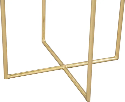 Miniatura 9 de Zuo Mesa auxiliar Lotus dorada, mesa auxiliar dorada, estilo glamuroso, soporta hasta 35 libras, hierro, sala de estar en interiores, 16.7 pulgadas