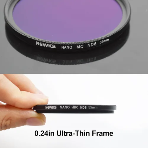 Miniatura 2 de NEWKS Filtro ND variable de 2.165 in, filtro ND8 de 2.165 in (filtro de densidad neutra fija de 3 paradas) Filtro de lente ND, compatible