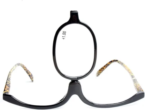 Miniatura 5 de Gafas de lectura, gafas de maquillaje, ojos, lentes abatibles, plegadas para mujeres, leopardo
